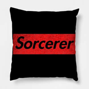 Sorcerer aqua red Pillow