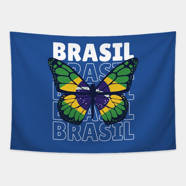 I Love Brazil // Brazil Flag // Brazilian Pride Tapestry by SLAG_Creative