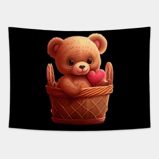 Cute teddy valentines day Tapestry