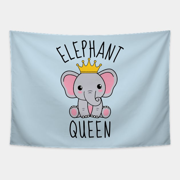 Elephant Queen Cute Tapestry by DesignArchitect