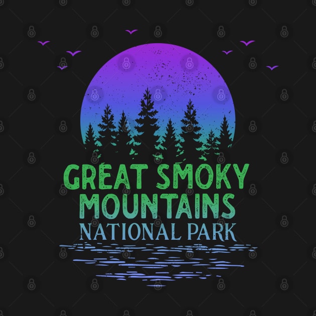 Great Smoky Mountains National Park Trees Moon Design by Pine Hill Goods