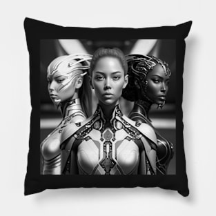 Life in Black and White Trio Portrait Pillow