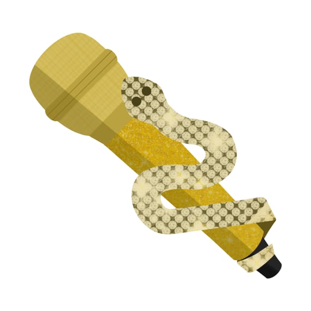 golden snake microphone reputation taylor fan art by senaeksi