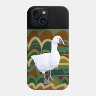 Goose on retro background Phone Case