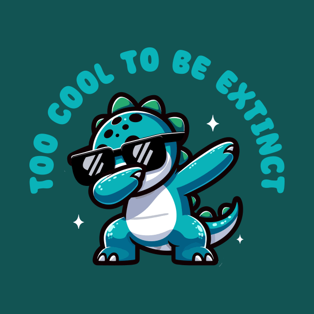 Too Cool to be Extinct - Funny Cute Dinosaur by Muslimory