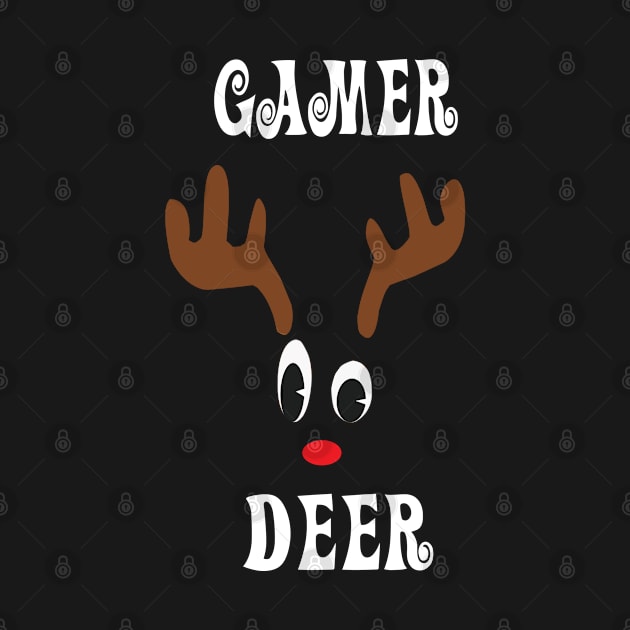 Gamer Reindeer Deer Red nosed Christmas Deer Hunting Hobbies Interests by familycuteycom