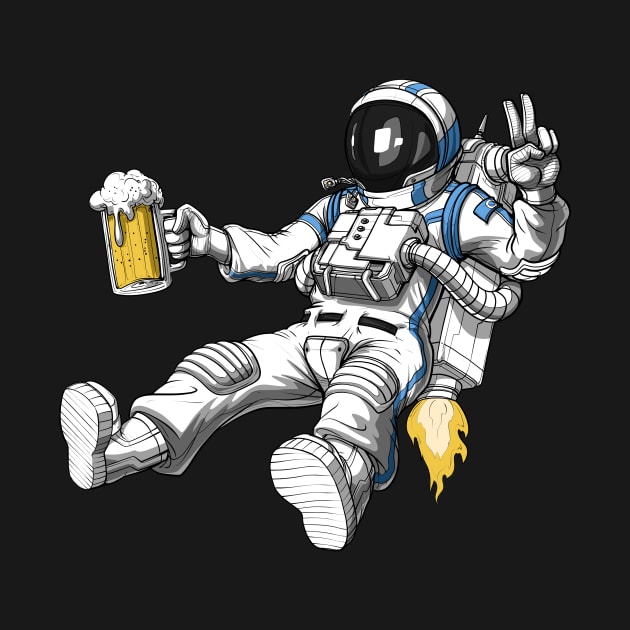 Space Astronaut Drinking Beer by underheaven