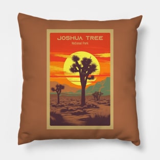 Joshua Tree National Park Vintage Travel Poster Pillow