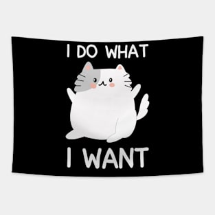 i do what i want cute cat Tapestry