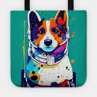 Astronaut corgi portrait Tote