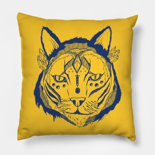 Navy Gold Mystical Tribal Cat Pillow