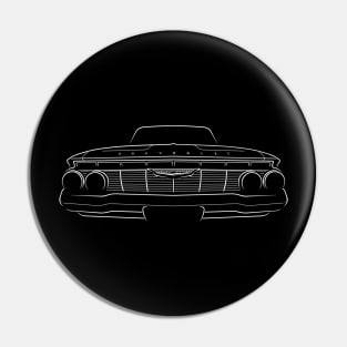 front/back - 1961 Chevy Impala - stencil, white Pin