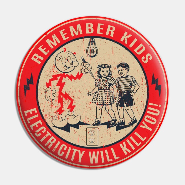 Reddy Kilowatt Electricity will kill you Pin by Alema Art