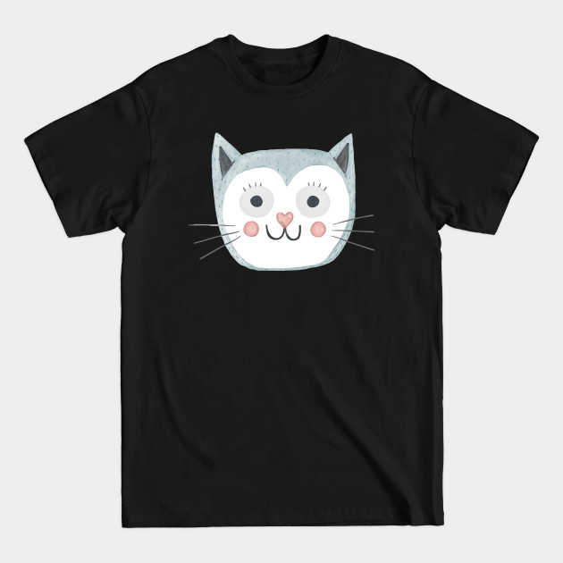 Discover Cartoon Cute Cat Head Art Print - Cat - T-Shirt
