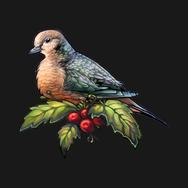 Holiday Bird Mourning Dove by CassWArt