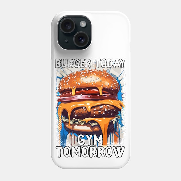 Hilarious BURGER Quote Vintage Retro Illustration for Barbecue Lovers Phone Case by Naumovski