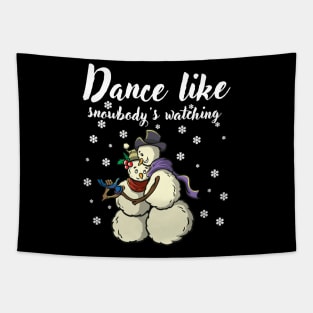 Romantic Snowman Couple Dancing Dancer Anniversary Gift Idea Tapestry