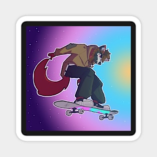 Wolf Skater Magnet