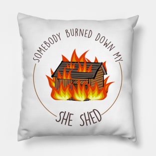 Somebody burned down my she shed- State Farm Commercial Pillow