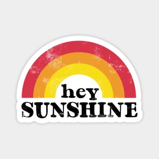 Hey Sunshine 70s Retro Vintage Rainbow Magnet