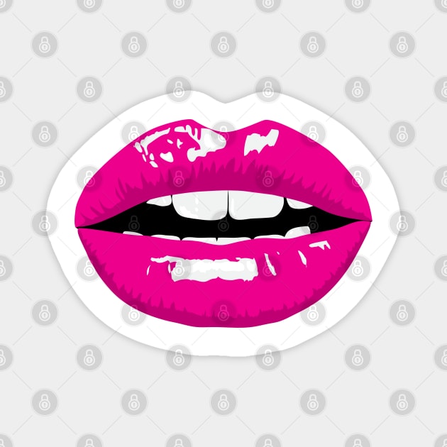 Pucker Pink Lips Stick Magnet by Thedesignstuduo