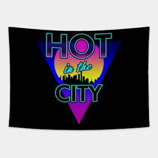 80s Retro Rad City Summer Heat SLogan 80's Meme Gift For 80's Kids Tapestry