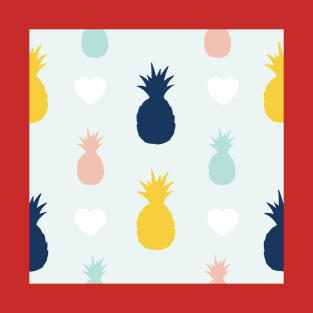 Colorful Pineapple Fruit Pattern T-Shirt