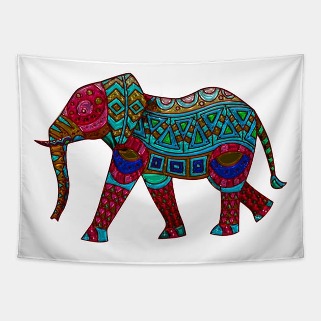 Elephant in Full Regalia Tapestry by Naves