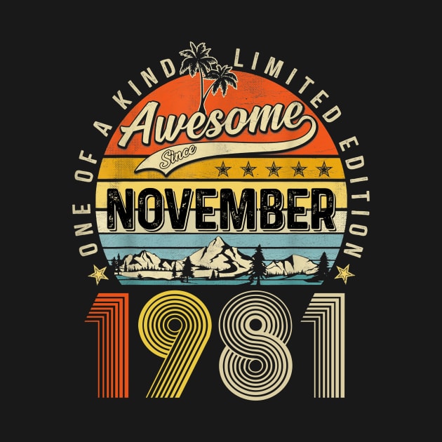 Awesome Since November 1981 Vintage 42nd Birthday by Mhoon 