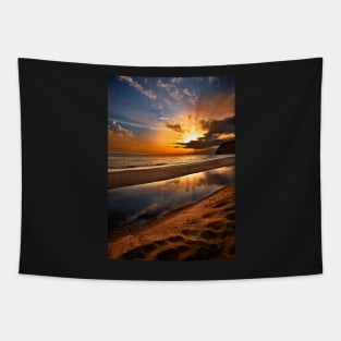 Sunset in Chios island Tapestry