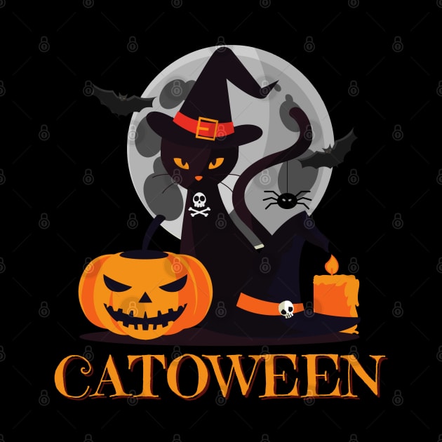 Catoween, cat halloween, happy halloween, cat lovers by Lekrock Shop