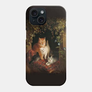 Mama Cat with Kittens Phone Case