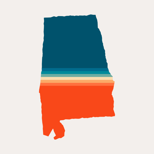 Alabama State Retro Map by n23tees