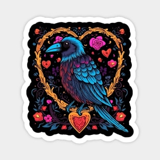 Crow Valentine Day Magnet