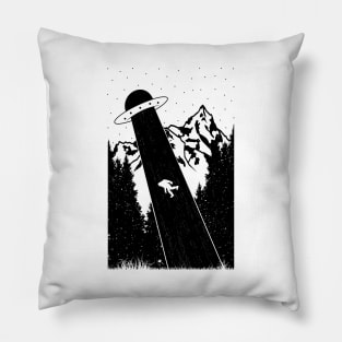 Bigfoot Ufo Abduction Sasquatch Pillow