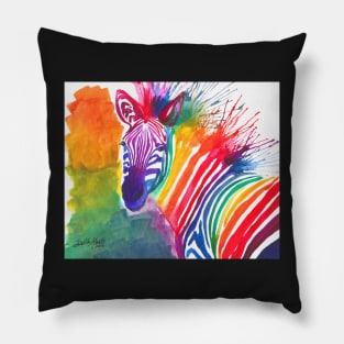 Rainbow Zebra Pillow