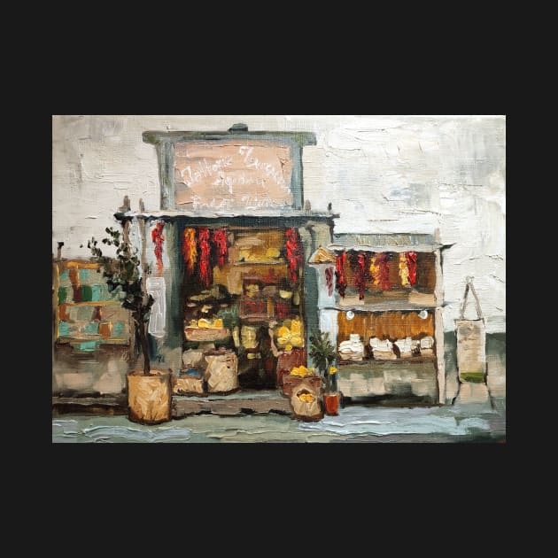 Italian Market Painting by Kuhtina