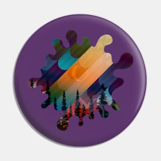 Colorful Night Sky Pin