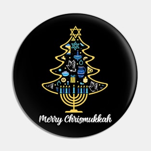 Merry Chrismukkah Christmas Tree Hanukkah Chanukah Jewish Pin