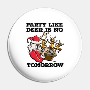 Santa Claus Deer DJ Dancing ReinDeer Party Fun Christmas Pun Pin