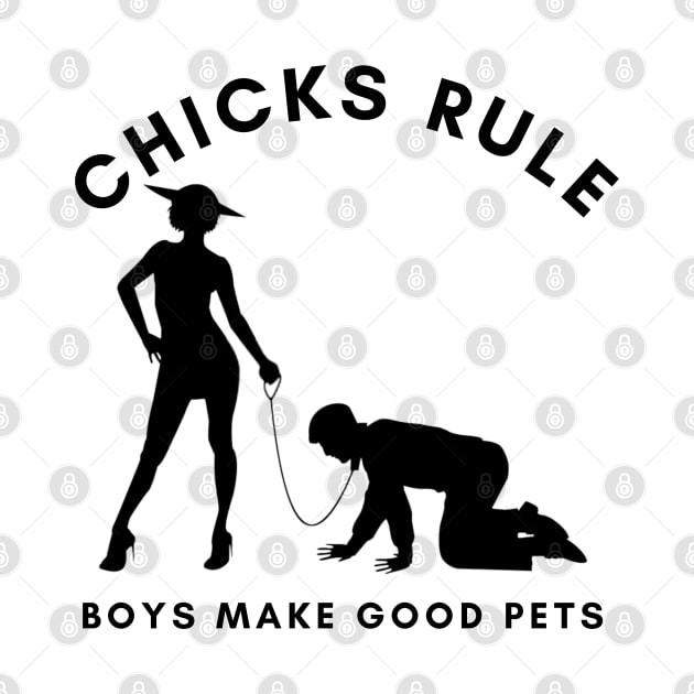 Chicks Rule Boys Make Good Pets Humor Female Empowerment Feminism by Holly ship