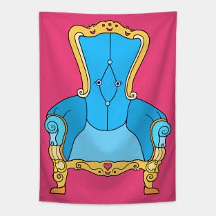 Blue Victorian Cheerful Chair Tapestry