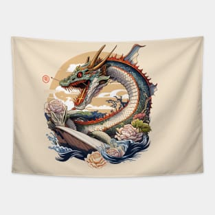 Angry Dragon Retro Anime & Fantasy Lover Japanese Tapestry