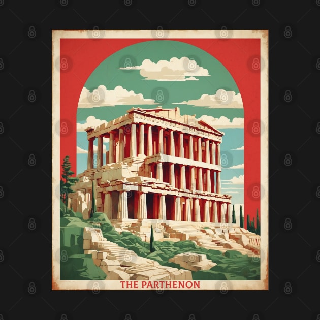 The Parthenon Greece Tourism Vintage Travel Poster by TravelersGems