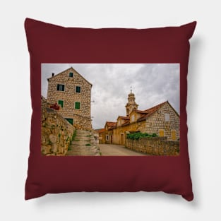 Loziscz Village in Brac, Croatia Pillow