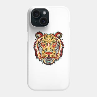 Wild Beauty: A Striking Yellow, Green and Red Tiger Design Phone Case