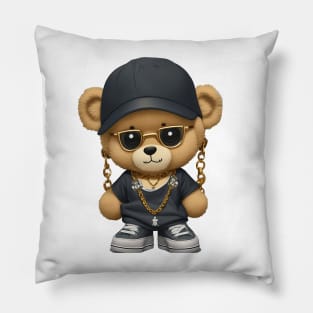 Teddy Bear in Hip Hop Pillow