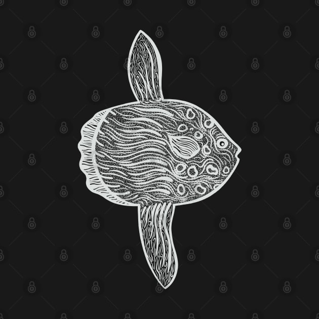 Mola or Ocean Sunfish - hand drawn sea fish design by Green Paladin