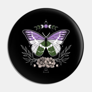 Genderqueer Butterfly LGBT Pride Flag Pin