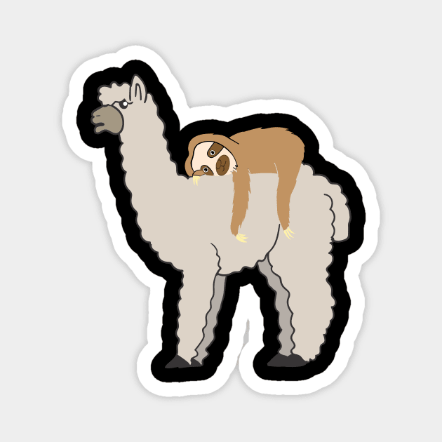 Sloth Riding Llama Adorable Lama & Sleepy Sloth Magnet by theperfectpresents
